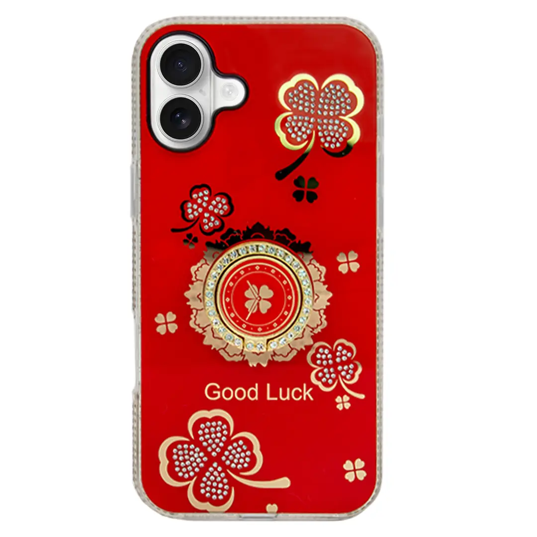 iPhone 16 Bling Diamond Lucky Case Red